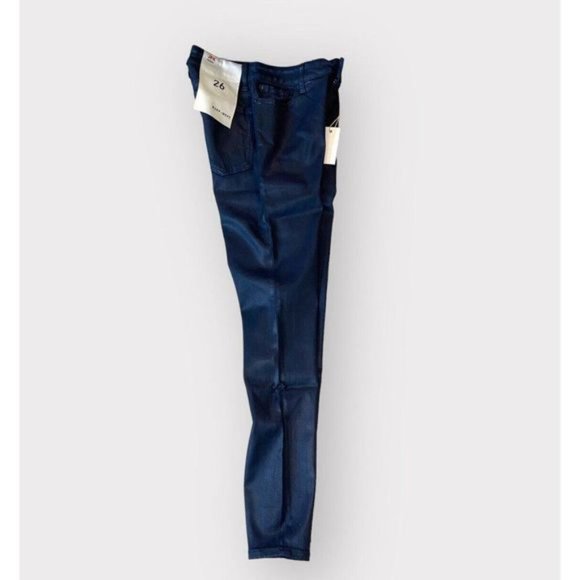 $98 Warp + Weft JFK Skinny Jeans Dark Navy Coated Stretch Denim Size 2 26x28 NWT - Picture 5 of 11